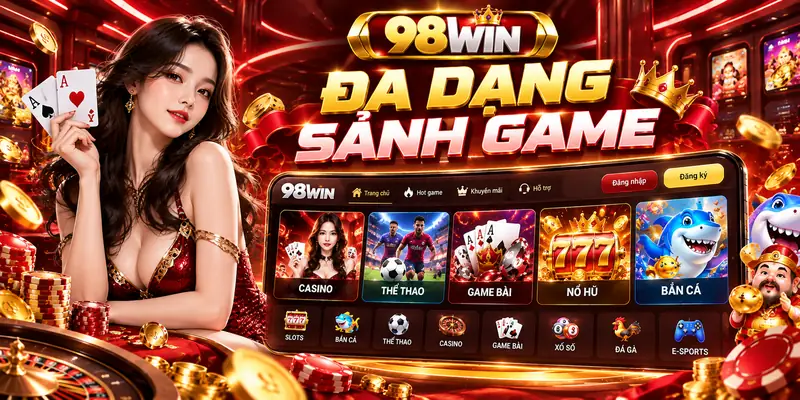 Các danh mục trò chơi nổi bật được phân chia trên nền tảng 98WIN.